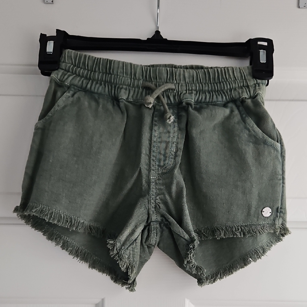 Roxy Kids Olive Green Frayed Shorts NWOT